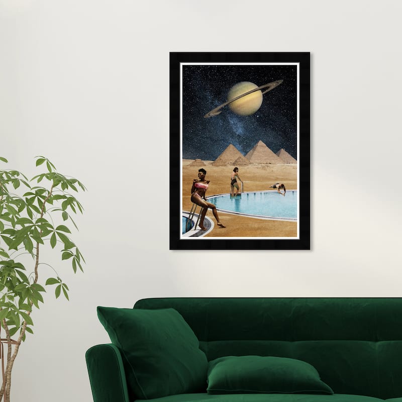 Wynwood Studio Prints Astronomy and Space Going For A Dip Brown and Beige Bohemian & Eclectic Wall Art Canvas Print - Black