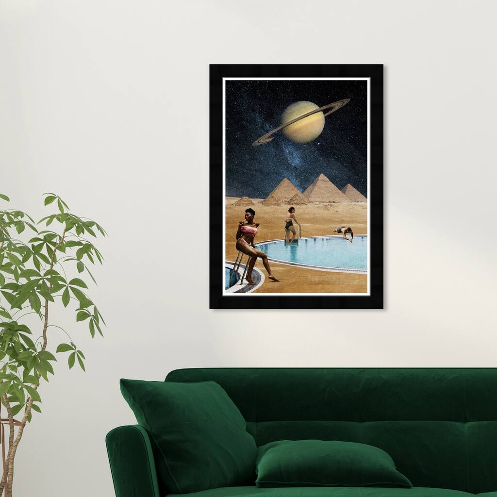 Wynwood Studio Prints Astronomy and Space Going For A Dip Brown and Beige Bohemian & Eclectic Wall Art Canvas Print