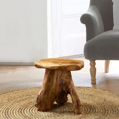 Greenage Cedar Roots Naturally Shaped Mushroom Stool Side Table Stand