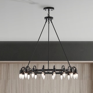 Vater 18-Light Single Tier 32-inch Chandelier with Metal Support Rods
