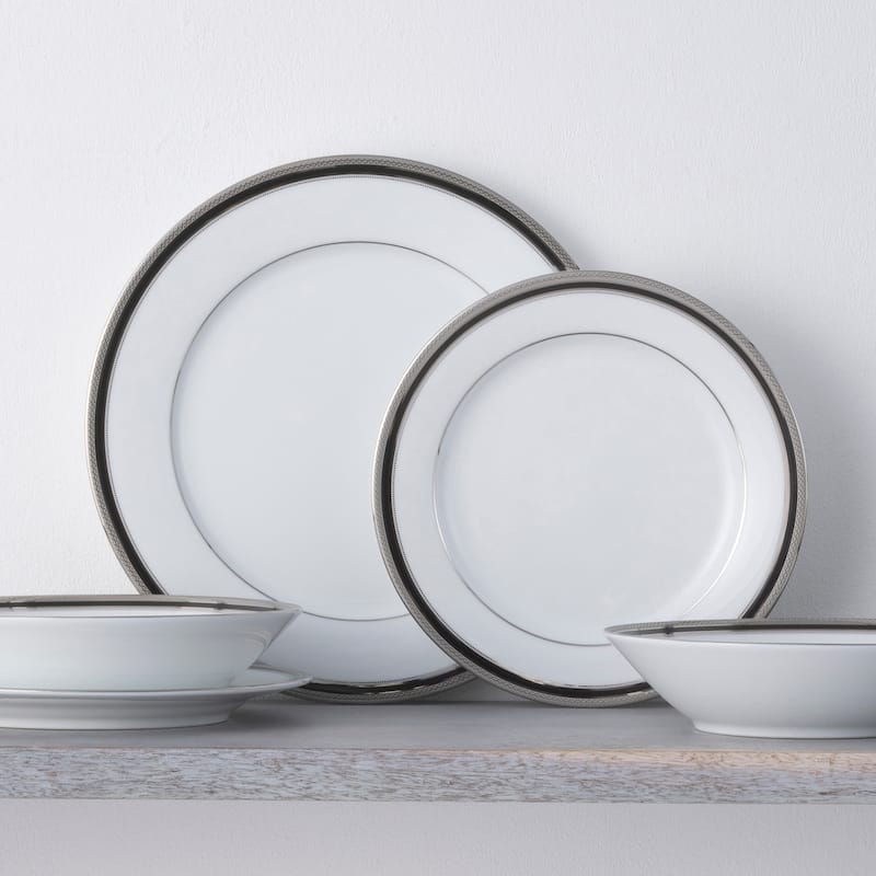 Noritake Austin Platinum Set Of 4 Dinner Plates, 10-1/2"