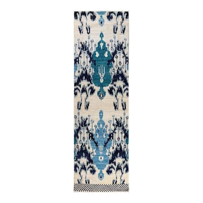 Contemporary Overdyed Wool Hand Knotted Runner - 2' 6" x 8' 6"