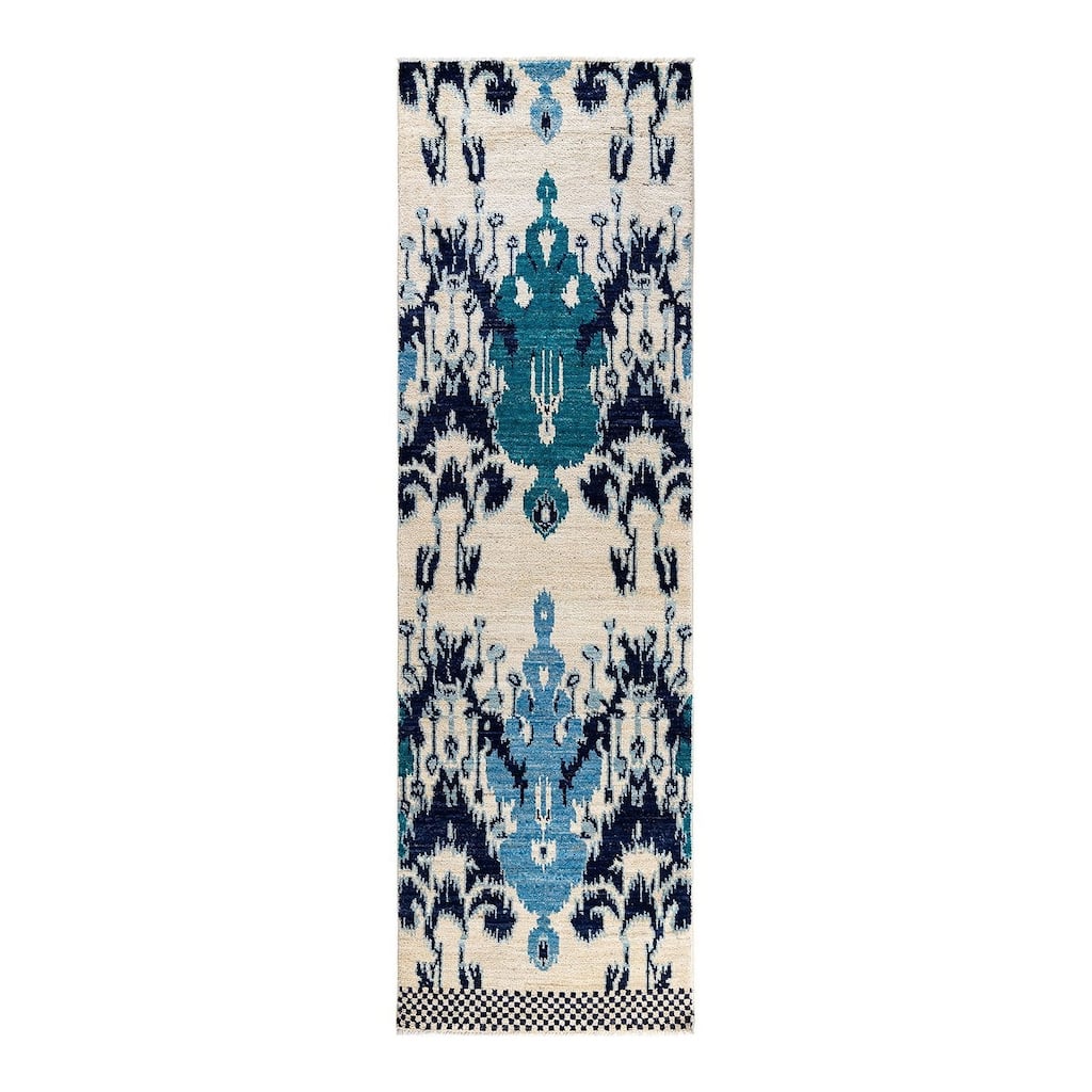 Contemporary Overdyed Wool Hand Knotted Runner - 2' 6" x 8' 6"