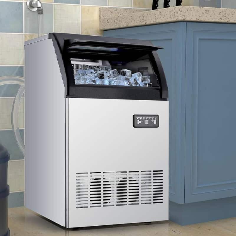 Commercial Ice Maker Machine, Self Cleaning 120lbs/24H - N/A - Silver