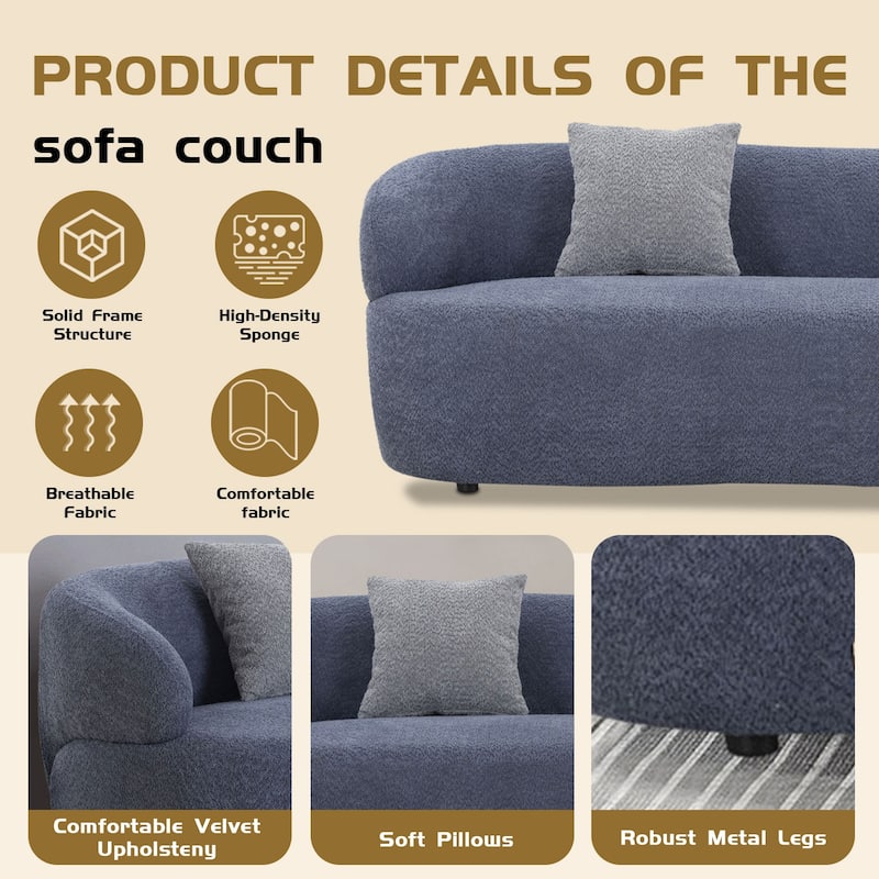 3-Seater Modern Contemporary Upholstered Fabric Sofa for Living Room