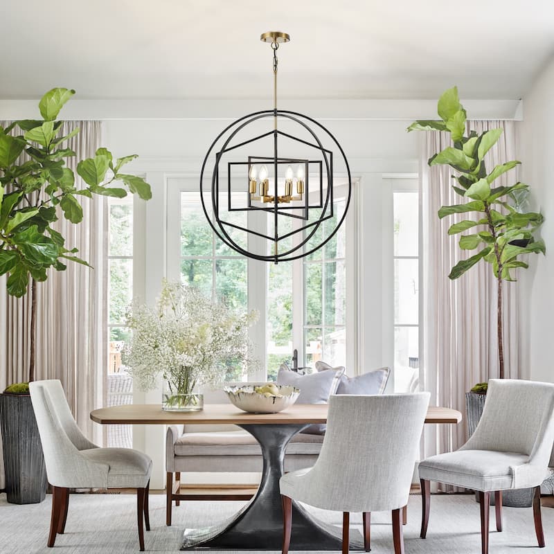 25.78" Geometric Chandelier Modern 6-Light Fixture Pendant Lighting