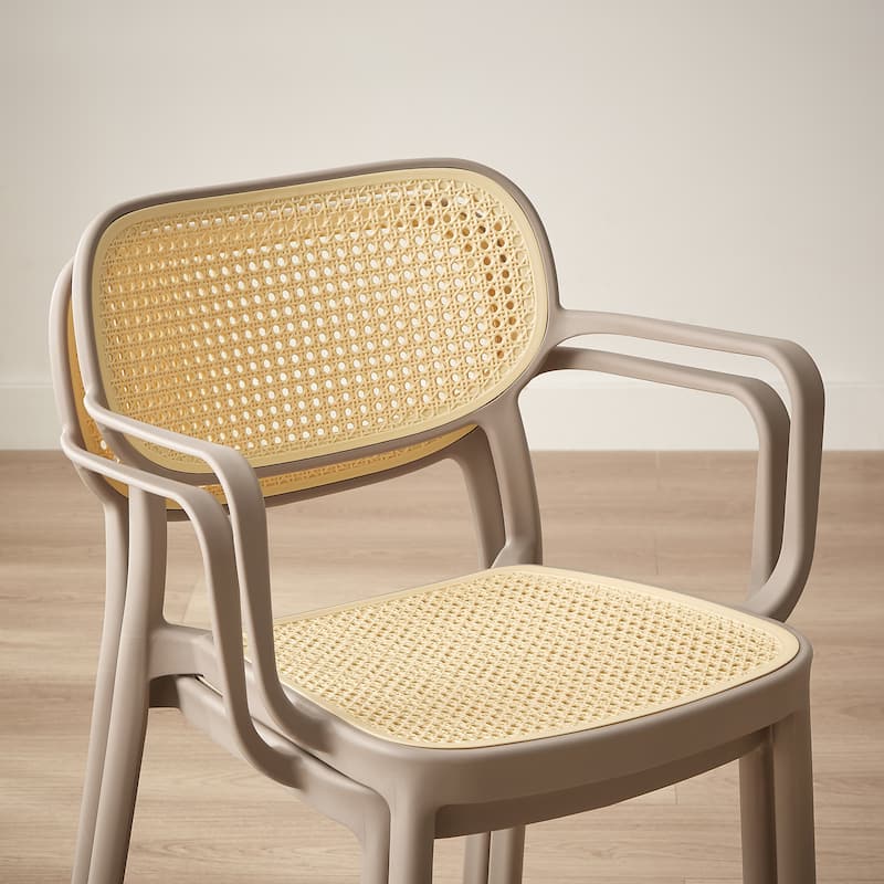Art Leon Set of 2 Modern Stackable Indoor or Outdoor Dining Chair