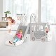 preview thumbnail 1 of 5, Beige Gray 4 in 1 Toddler Slide, Kid Slide for Toddlers Age 1-3, Indoor Outdoor Bus Themed Toddler Playset Toddler Playground 2-4 Years