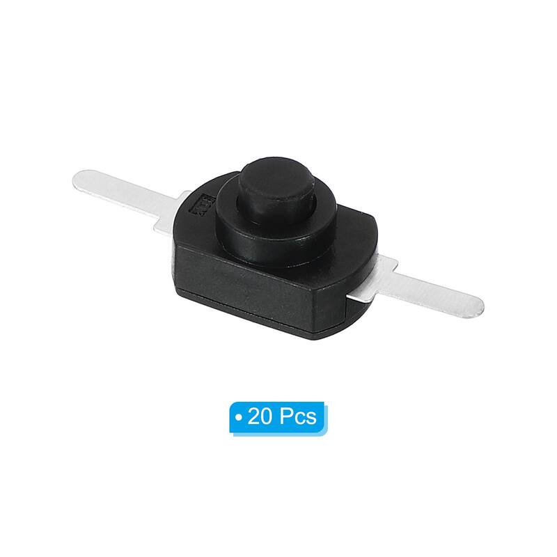Latching Push Button Switch, 20 Pcs Straight Pin DC 30V 1A Micro Switch, Black