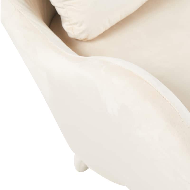 Furniture Style 2 in 1 Pet Friendly Modern Velvet Lounge Chair, Upholstered Back Accent Chair