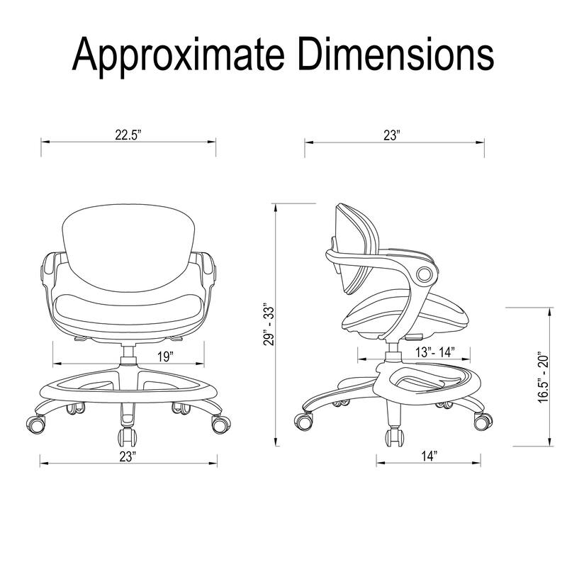 Ergonomic Kids Desk Chair with Rotating Footrest | Growing Office Chair with Adjustable Seat and Lumbar Support