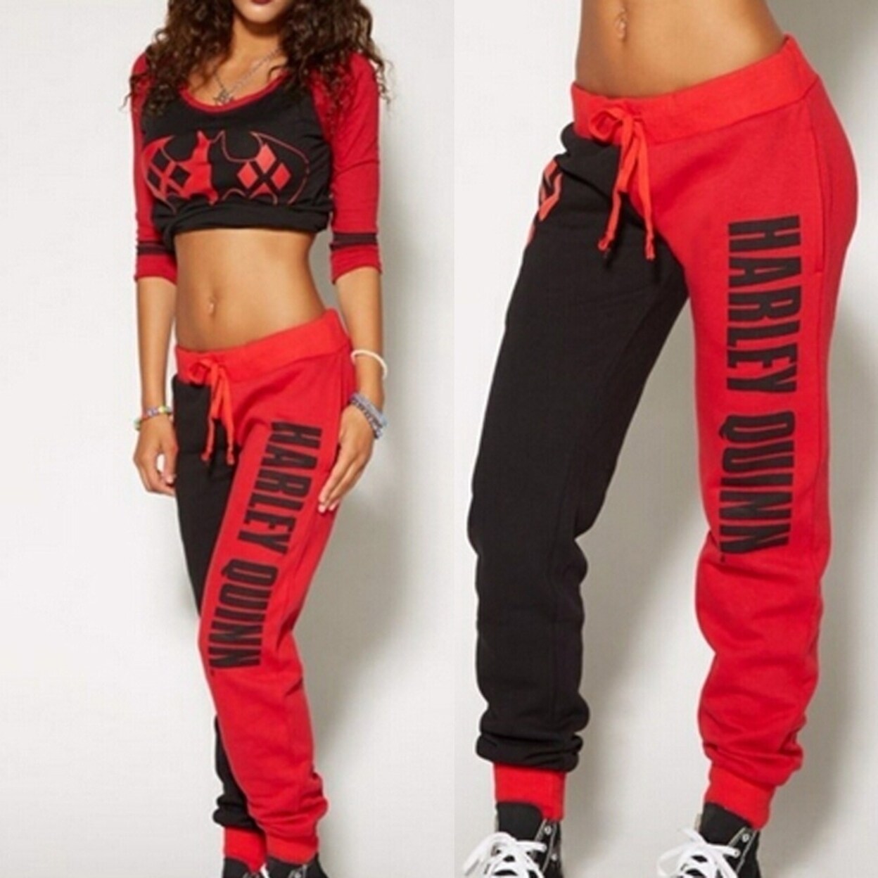 Shop Suicide Squad Harley Quinn Joggers Top Trousers Ladies