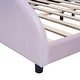 preview thumbnail 11 of 10, Full Size Velvet Upholstered Platform Bed with Headboard & Embedded Light Stripe