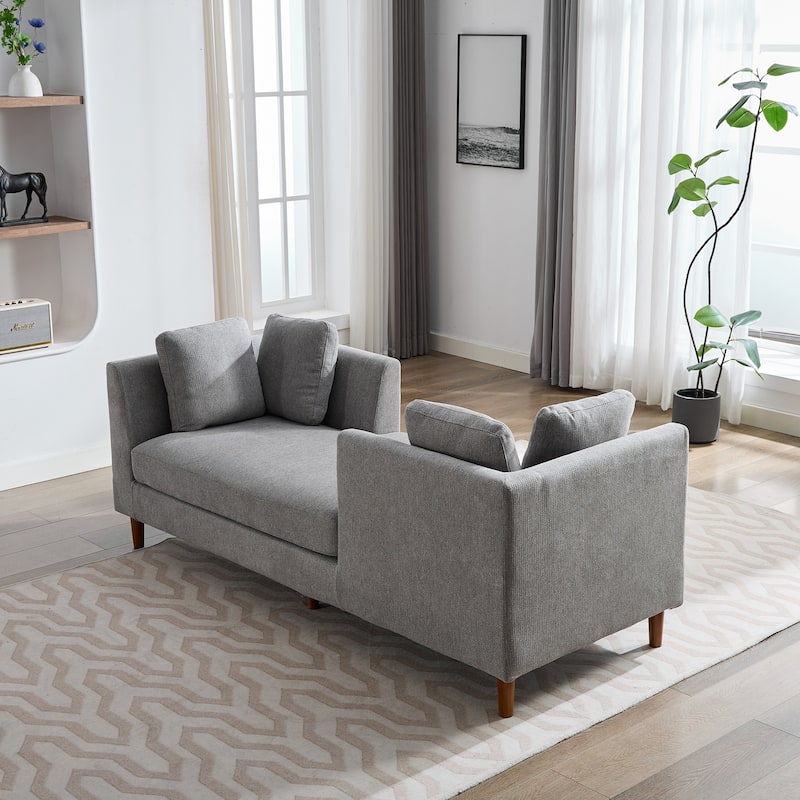 Homy Casa Modern 79'' Upholstered Sectional Sofa Reversible Chaise Living Bed