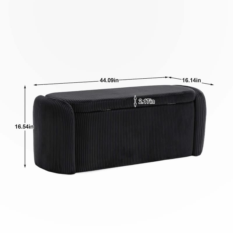 Bedroom Storage Ottoman End Bench with Safety Hinge