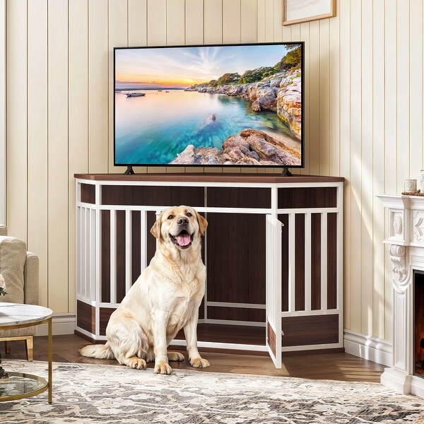 ファンシーアラモード カゴ Moasis 52 Inch Corner Dog Crate Furniture with Lockable Door,Heavy