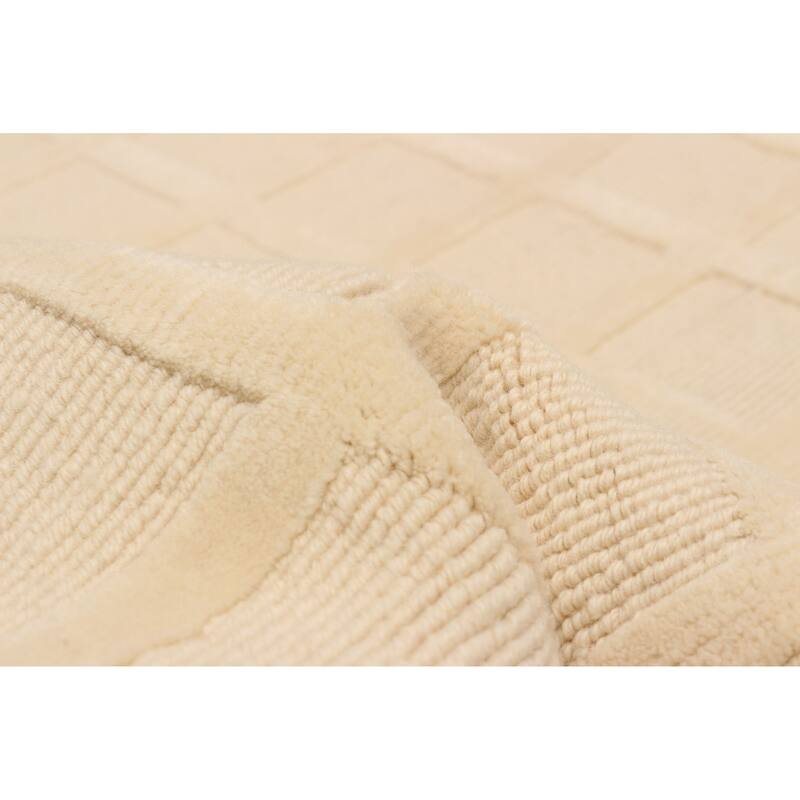 ECARPETGALLERY Hand-knotted Kathmandu Cream Wool Rug - 10'0 x 14'0