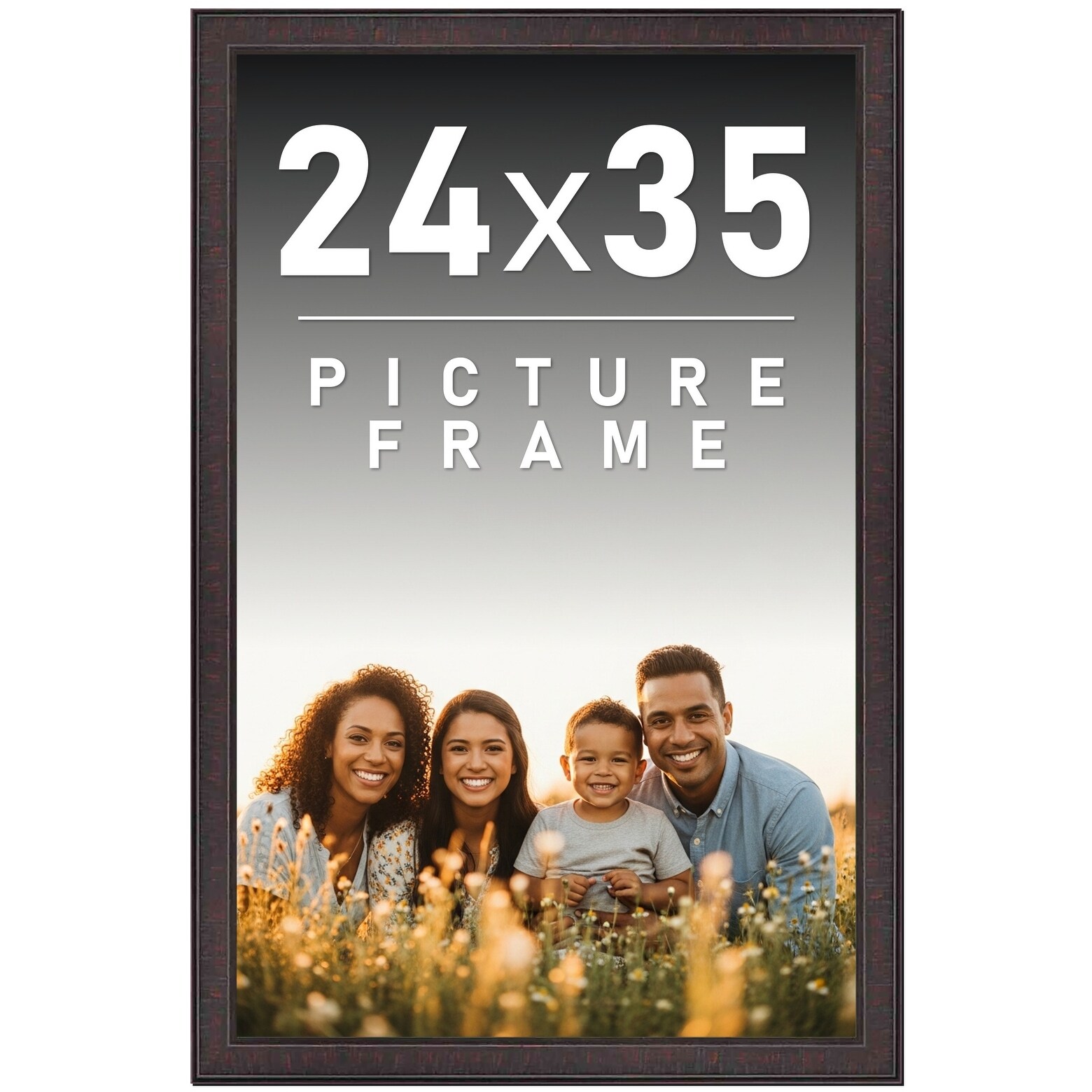 24x35 Frame Brown Solid Wood Picture Frame - Complete Modern Photo