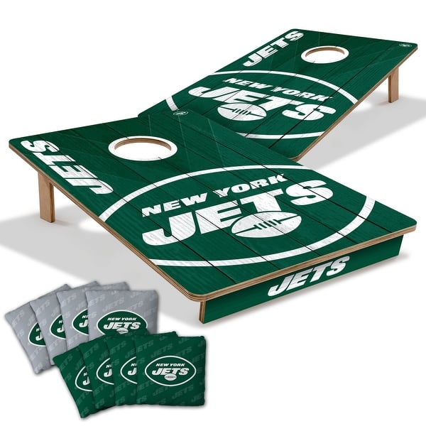 slide 2 of 7, New York Jets NFL Tailgate Cornhole Board Set Include Carrying Case