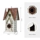 preview thumbnail 39 of 48, Glitzhome 12"H Retro Distressed Painted Solid Wood Cottage Birdhouse