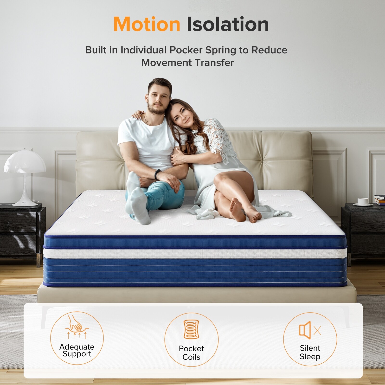 Babo Care 10'' Medium Pillow Top Memory Foam Hybrid Mattress