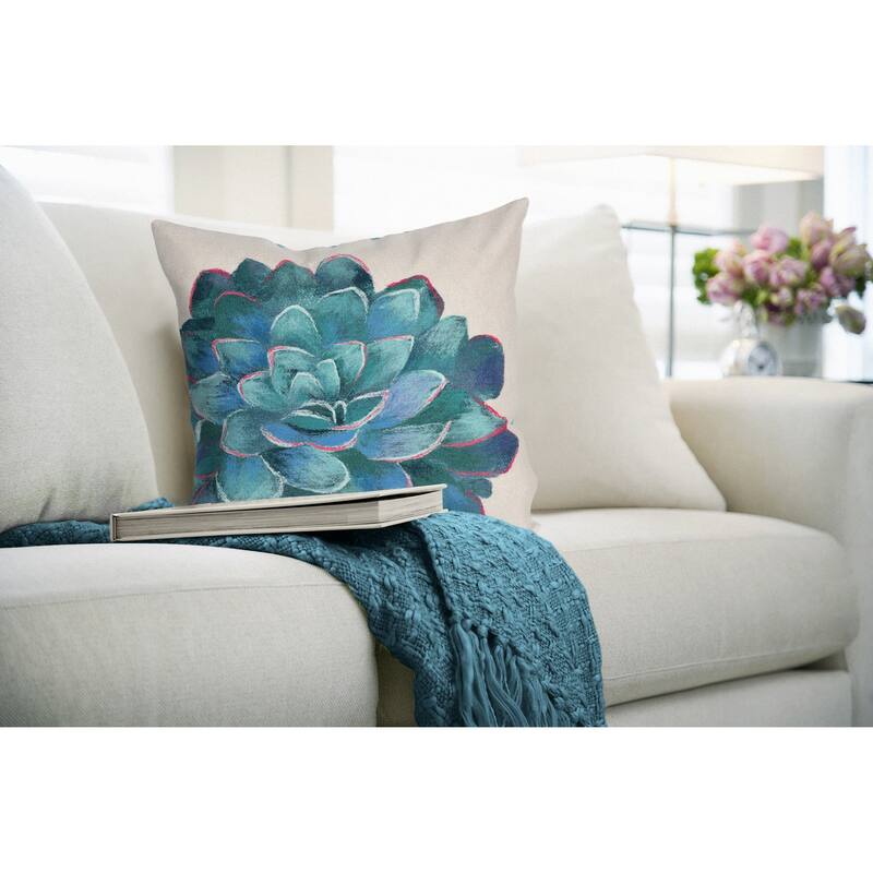Liora Manne Visions IV Tulips Indoor/Outdoor Pillow Cool 12" x 20"