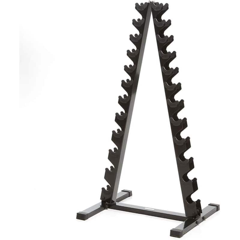 Power Systems Vertical Dumbbell Rack, Holds 24 Neoprene/Vinyl Weights, Steel Weight Tree Rack, Black - Medium - Stainless Steel