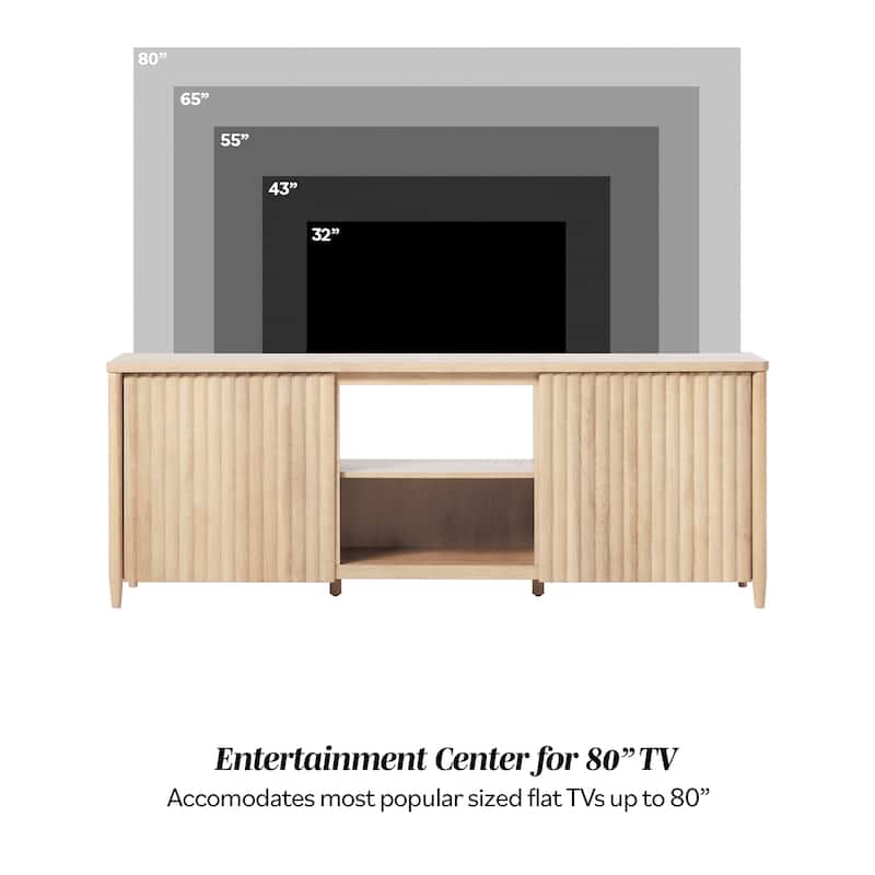 Middlebrook Scandinavian Reeded 70-inch TV Stand with Open Storage
