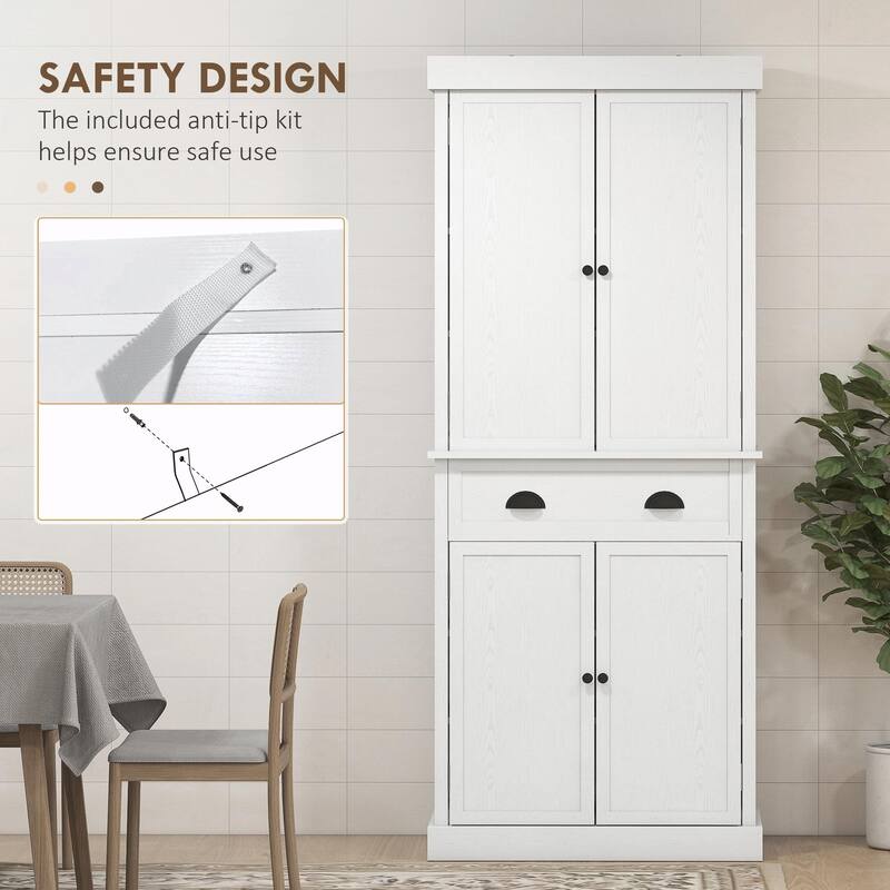 72.5" Traditional Freestanding Kitchen Pantry Cabine