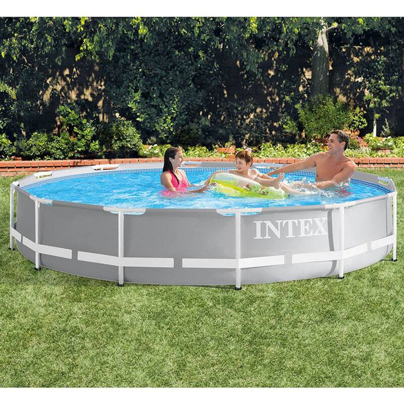 Intex 10'x30" Prism Metal Frame Round Outdoor Above Ground Swimming Pool,No Pump
