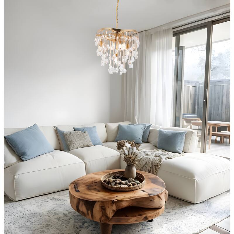 6-Light Crystal Cascade Statement Chandelier