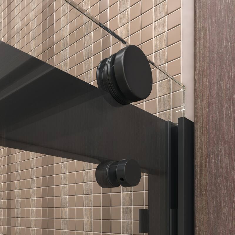 Seawin Mara Frameless ByPass Sliding Glass Shower Door 56 - 60 in. W x 78 in. H 3/8 in. (10 mm) Thick Clear Tempered Glass