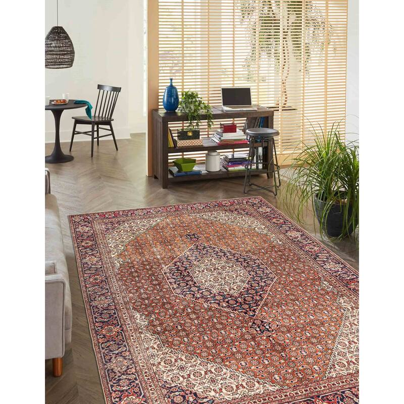 ECARPETGALLERY Hand-knotted Antalya Vintage Copper Wool Rug - 7'7 x 10'11