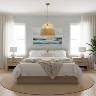 Willa 1-Light Rattan Dome Pendant, Coastal Boho - Handwoven - 20" Wide