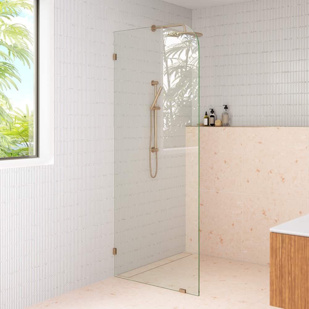 Glass Warehouse 30" x 78" Frameless Shower Door - Single Fixed Panel Radius