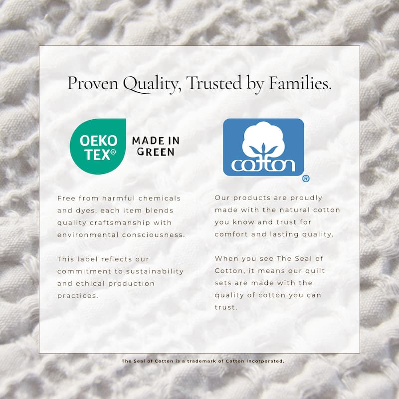 Linery & Co. Cotton Honeycomb Waffle Garment Washed Quilt Set