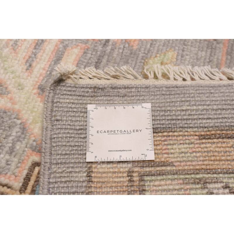 ECARPETGALLERY Hand-knotted Modern Oushak Grey Wool Rug - 12' 2" x 14' 9"
