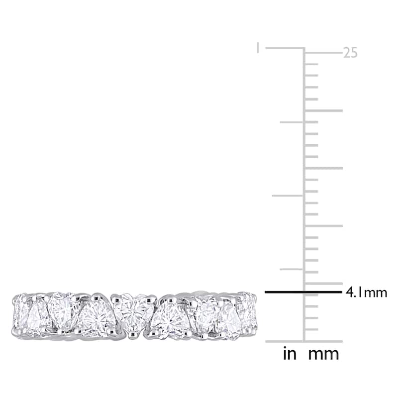 Miadora 3 3/8ct DEW Created Moissanite Heart Eternity Ring Sterling Silver