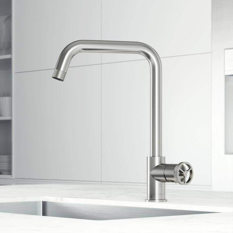 VIGO Cass Industrial 14" H Single Handle Kitchen Bar Faucet