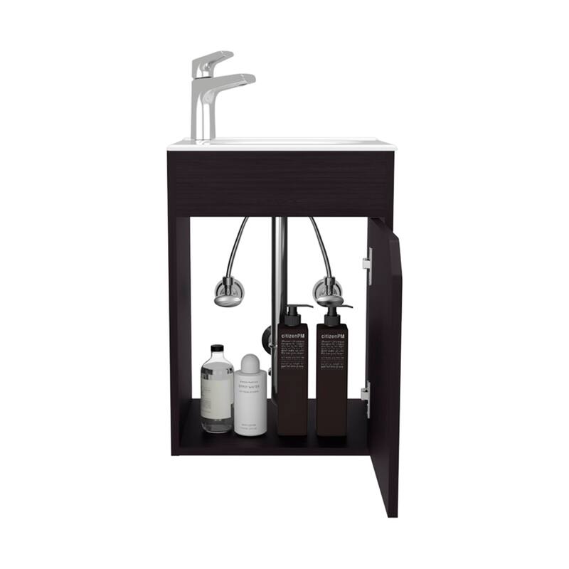 15.5" Wall Mounted Bathroom Sink Set with Cabinetry
