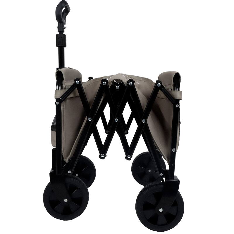 Expandable Dual-Layer Utility Wagon with 100% Extra Space - Grocery Cart for Camping, Shopping, Sports, Gardening, Fishing
