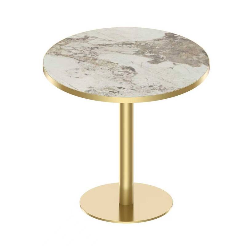 Square Modern Dinning Table 31.5 inches Bistro Table Tulip Table with Faux Marble top, Sturdy Metal Frame Diameter
