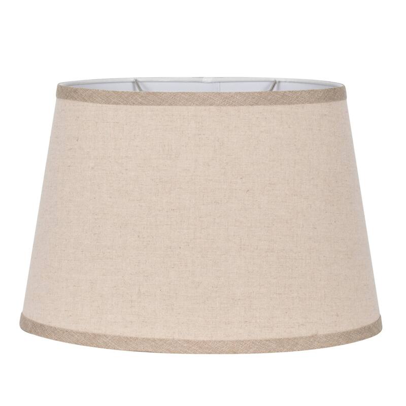 Polyresin 25" Table Lamp with Linen Shade, Blue & Brown