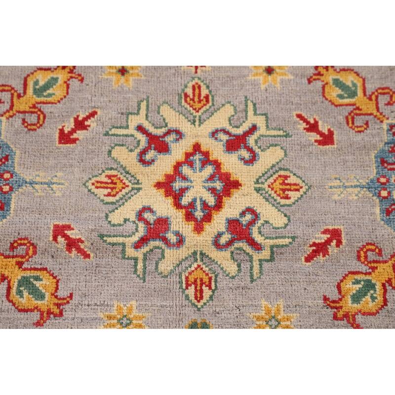 Kazak Oriental Area Rug Hand-Knotted Living Room Wool Carpet - 4'11" x 6'8"