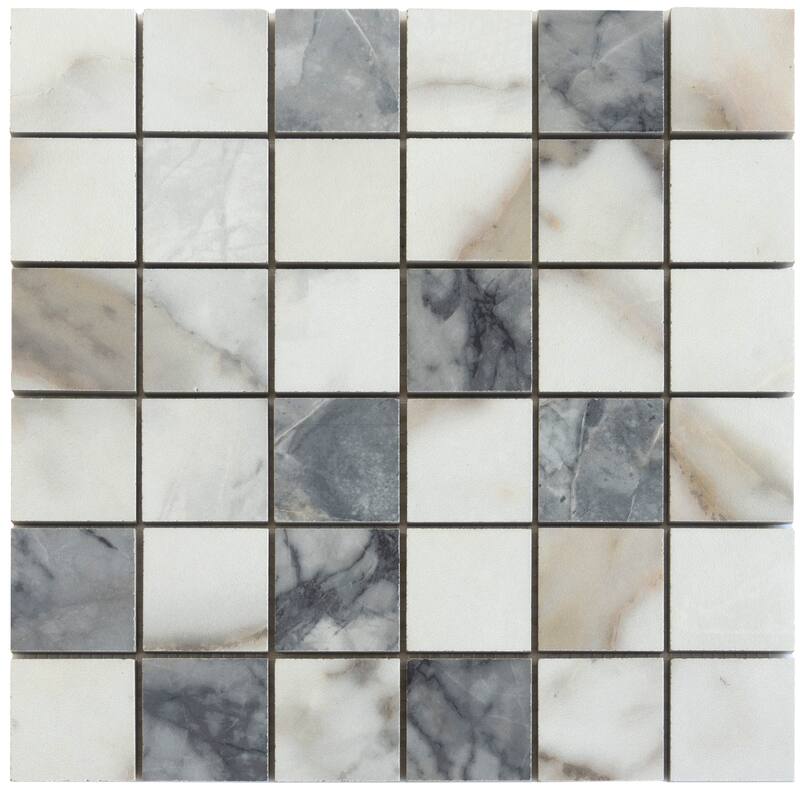 Apollo tile 12" x 12" Pinnacle Matte Classic White with Gray Porcelain Tile (10.76 sq ft/case) - 11 Pack