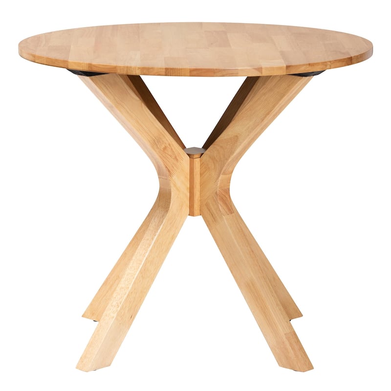 Kenji Modern Natural Brown Finished Wood 34-Inch-Wide Round Wood Dining Table