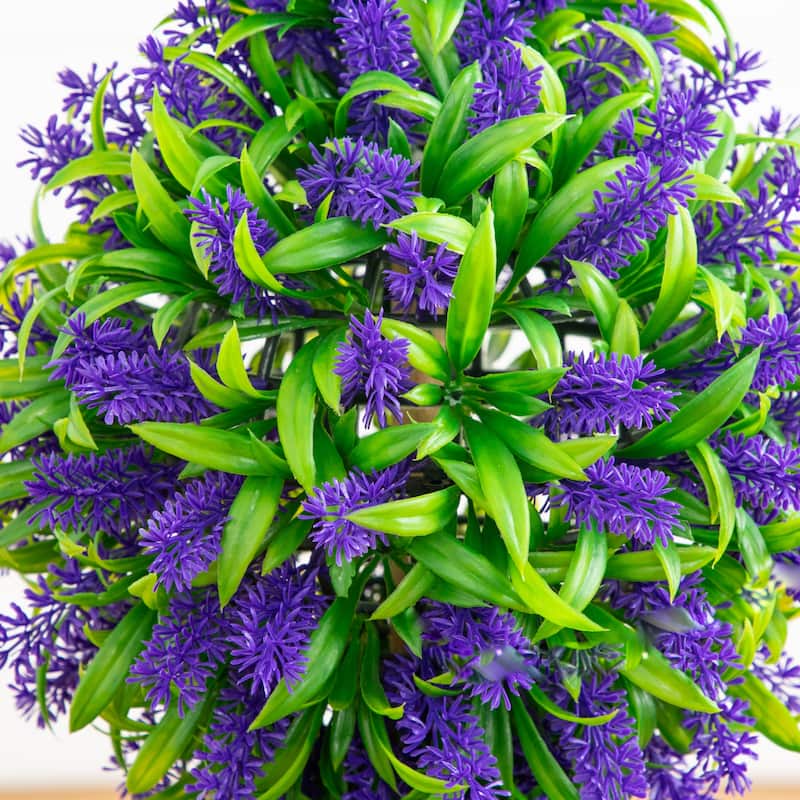 31-in UV Resistant Artificial Easter Bunny Shaped Lavender Topiary