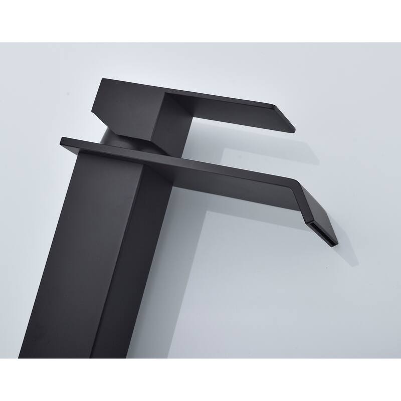 Modern Single Handle Sink Vanity Bathroom Faucet with Waterfall Spout, Anti Corrosion, Anti Rust, Easy Clean