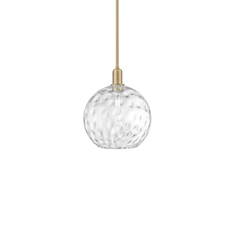Innovations Lighting 716-1S-15-12 Athens Water Glass Pendant Athens - Brushed Brass / Clear Water Glass