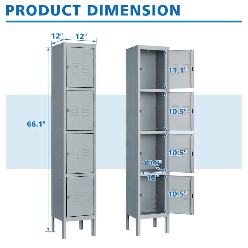 Metal Locker 4 Doors - N/A